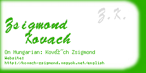 zsigmond kovach business card